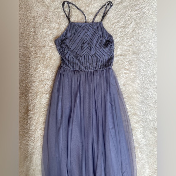 ASOS Lavender/Periwinkle Beaded Prom Style Drees - Picture 4 of 16